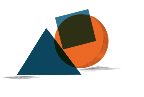 squares, triangles and circle which indicates diversity