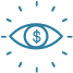 dollar symbol in eye